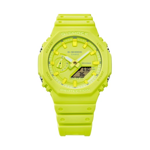 Zegarek G-Shock GA-2100-9A9ER Yellow ze sklepu eobuwie.pl w kategorii Zegarki - zdjęcie 170868134