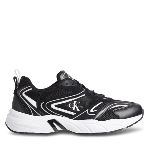Sneakersy Calvin Klein Jeans Retro Tennis Su-Mesh YM0YM00589 Czarny ze sklepu eobuwie.pl w kategorii Buty sportowe męskie - zdjęcie 170868254