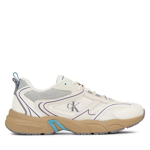 Sneakersy Calvin Klein Jeans Retro Tennis Su-Mesh Wn YM0YM00589 Biały ze sklepu eobuwie.pl w kategorii Buty sportowe męskie - zdjęcie 170868292