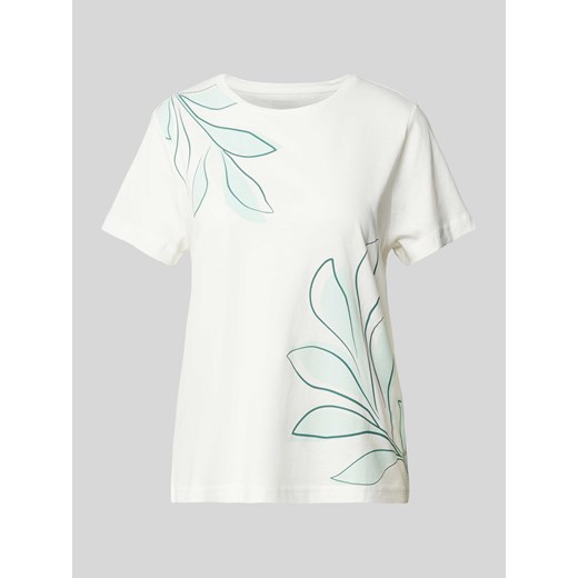 T-shirt z nadrukiem z motywem i wyhaftowanym motywem ze sklepu Peek&Cloppenburg  w kategorii Bluzki damskie - zdjęcie 170869620