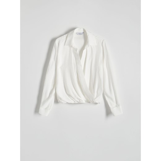 Reserved - Kopertowa bluzka - biały ze sklepu Reserved w kategorii Bluzki damskie - zdjęcie 170875213