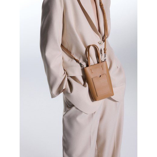Reserved - Mini torebka na ramię - brązowy ze sklepu Reserved w kategorii Torebki damskie - zdjęcie 170875383