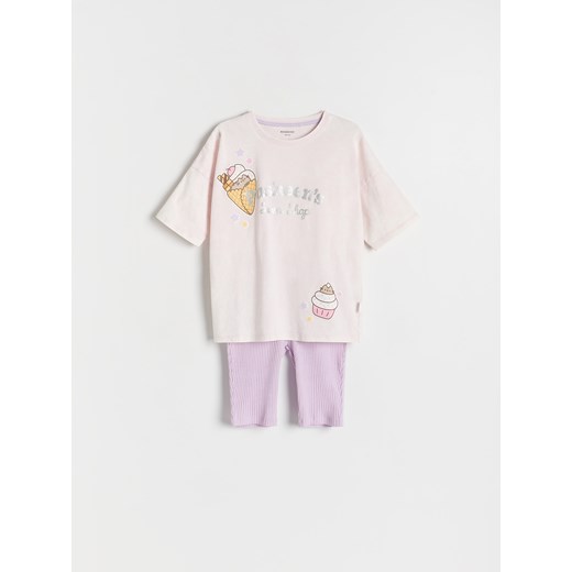 Reserved - Dwuczęściowa piżama Pusheen - pastelowy róż ze sklepu Reserved w kategorii Piżamy dziecięce - zdjęcie 170875603