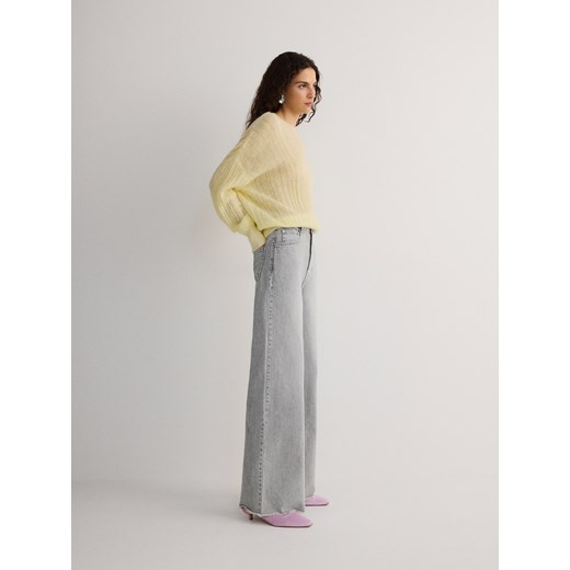 Reserved - Jeansy wide leg - szary Reserved 38 Reserved