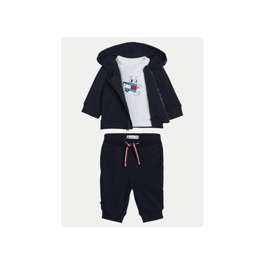Tommy Hilfiger Komplet dresowy Flag KN0KN01821 Granatowy Regular Fit ze sklepu MODIVO w kategorii Dresy dla niemowlaka - zdjęcie 170878471