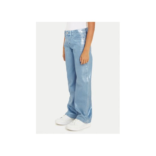 Calvin Klein Jeans Spodnie materiałowe IG0IG02383 Niebieski Wide Leg ze sklepu MODIVO w kategorii Spodnie dziewczęce - zdjęcie 170878474