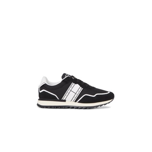 Tommy Jeans Sneakersy Tjm Runner Mix Material EM0EM01266 Czarny ze sklepu MODIVO w kategorii Buty sportowe męskie - zdjęcie 170878651