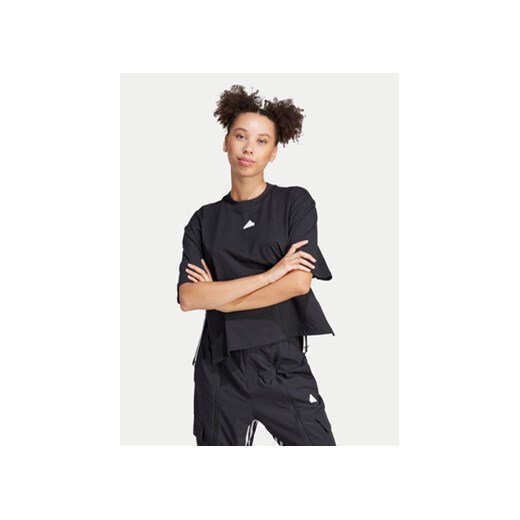 adidas T-Shirt Dance IN1818 Czarny Loose Fit ze sklepu MODIVO w kategorii Bluzki damskie - zdjęcie 170878714