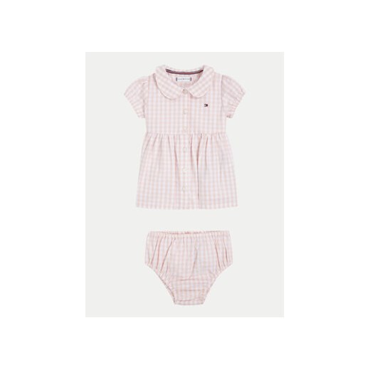 Tommy Hilfiger Sukienka letnia Gingham KN0KN01802 Różowy Regular Fit ze sklepu MODIVO w kategorii Sukienki niemowlęce - zdjęcie 170878793