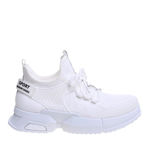 Białe wkładane buty sportowe /B3-2 15973 T287/ ze sklepu Pantofelek24.pl w kategorii Buty sportowe damskie - zdjęcie 170879231