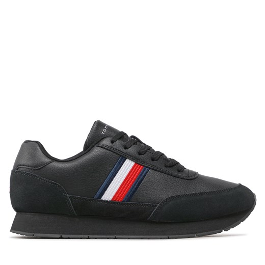 Sneakersy Tommy Hilfiger Core Eva Runner Corporate Lea FM0FM04397 Black BDS ze sklepu eobuwie.pl w kategorii Buty sportowe męskie - zdjęcie 170879844