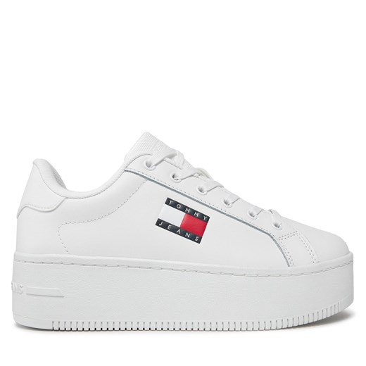 Sneakersy Tommy Jeans Tjw Flatform Ess EN0EN02518 Biały ze sklepu eobuwie.pl w kategorii Buty sportowe damskie - zdjęcie 170880083