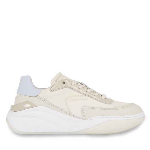 Sneakersy Calvin Klein Cloud Wedge Lace Up HW0HW01647 Beżowy ze sklepu eobuwie.pl w kategorii Buty sportowe damskie - zdjęcie 170880240