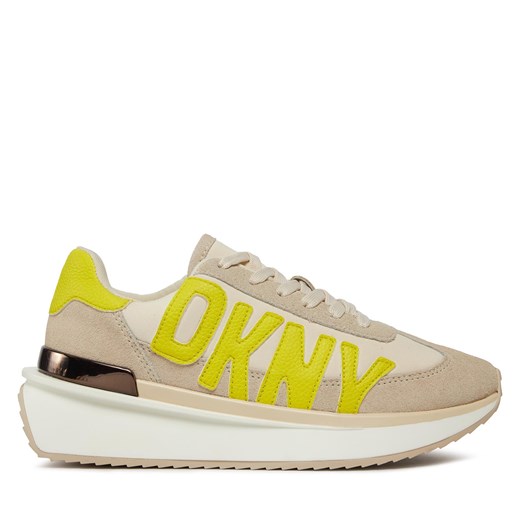 Sneakersy DKNY Arlan K1446991 Bone/Fluo Yel ze sklepu eobuwie.pl w kategorii Buty sportowe damskie - zdjęcie 170880841