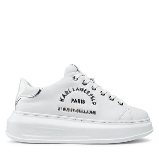 Sneakersy KARL LAGERFELD KL62539 White Lthr W/Silver Karl Lagerfeld 35 eobuwie.pl