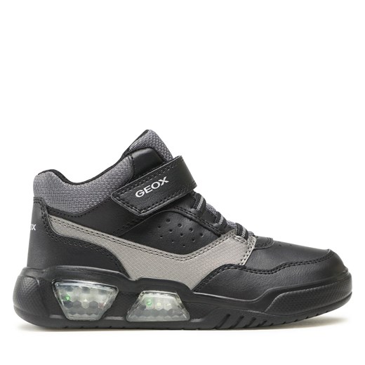 Sneakersy Geox J Illuminus Boy J36GVB 05411 C0005 S Black/Dk Grey Geox 28 wyprzedaż eobuwie.pl