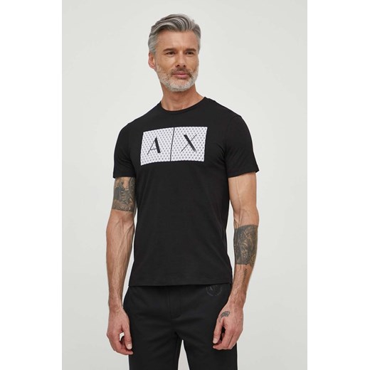 Armani Exchange t-shirt bawełniany kolor czarny z nadrukiem 8NZTCK Z8H4Z NOS ze sklepu ANSWEAR.com w kategorii T-shirty męskie - zdjęcie 170883863