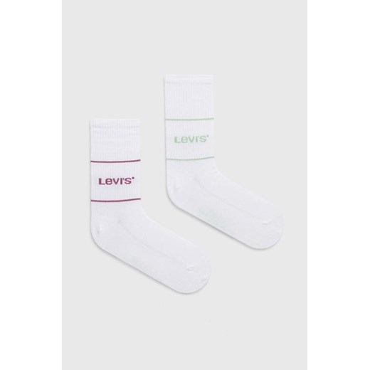 Levi&apos;s skarpetki 2-pack kolor biały ze sklepu ANSWEAR.com w kategorii Skarpetki męskie - zdjęcie 170884021