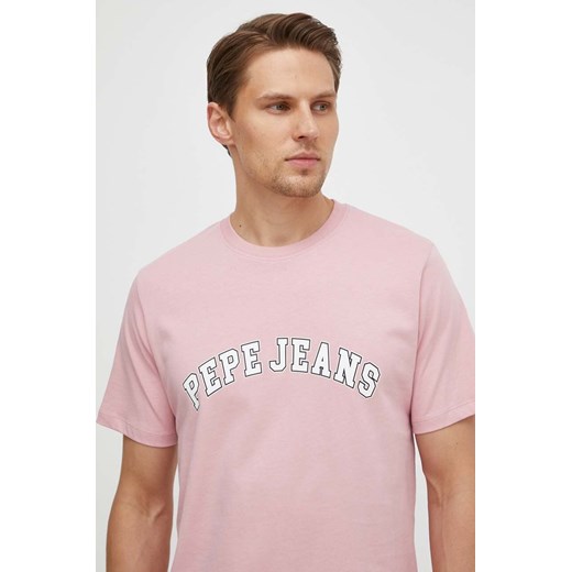 T-shirt męski Pepe Jeans z krótkim rękawem na wiosnę w nadruki 