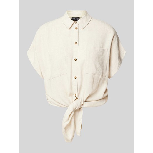 Bluzka z wiązanym detalem model ‘VINSTY’ ze sklepu Peek&Cloppenburg  w kategorii Koszule damskie - zdjęcie 170885953