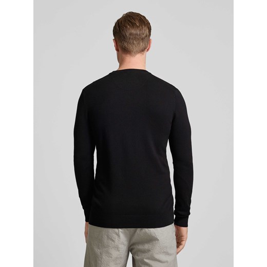 Sweter z dzianiny z wyhaftowanym logo model ‘Essentials’ XL Peek&Cloppenburg 