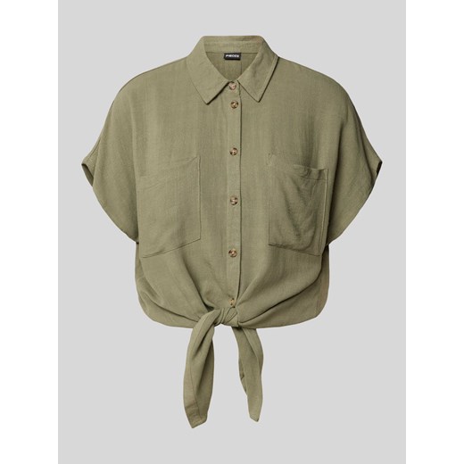 Bluzka z wiązanym detalem model ‘VINSTY’ ze sklepu Peek&Cloppenburg  w kategorii Koszule damskie - zdjęcie 170886163