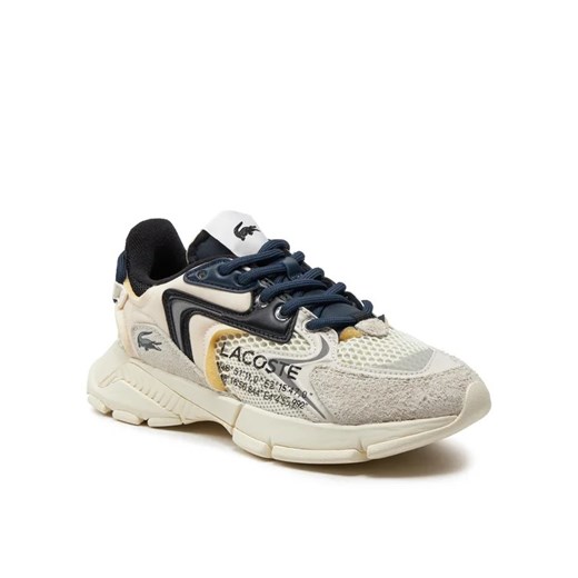 Buty sportowe damskie wielokolorowe Lacoste sneakersy wiązane płaskie