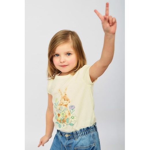 Dzianinowy t-shirt z króliczkiem - Max&Mia Max & Mia By 5.10.15. 110 5.10.15 promocyjna cena