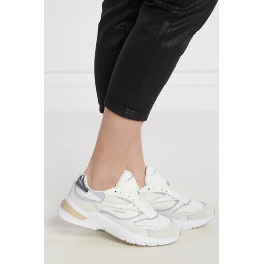 Buty sportowe damskie Calvin Klein sneakersy wiązane na płaskiej podeszwie