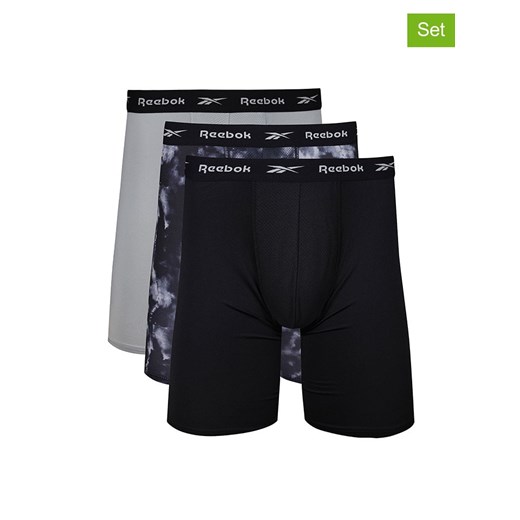 Reebok Bokserki (3 pary) &quot;Fernie&quot; w kolorze czarno-jasnoszarym ze sklepu Limango Polska w kategorii Majtki męskie - zdjęcie 170890781