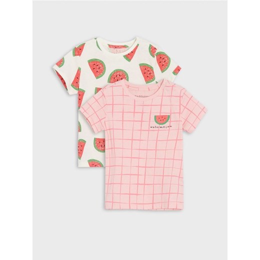 Sinsay - Koszulki 2 pack - różowy ze sklepu Sinsay w kategorii Koszulki niemowlęce - zdjęcie 170892724