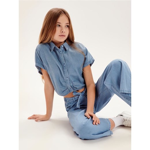 Sinsay - Koszula jeansowa - niebieski ze sklepu Sinsay w kategorii Koszule dziewczęce - zdjęcie 170892734