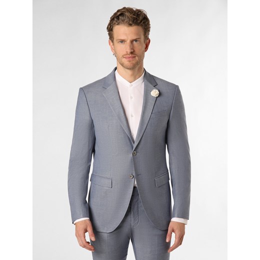 JOOP! Męska kurtka modułowa - WeddingDamon Mężczyźni Super Slim Fit Wełna jasnoniebieski wypukły wzór tkaniny ze sklepu vangraaf w kategorii Marynarki męskie - zdjęcie 170894481