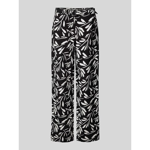 Spodnie z mieszanki wiskozy i lnu z kwiatowym wzorem ze sklepu Peek&Cloppenburg  w kategorii Spodnie damskie - zdjęcie 170895063