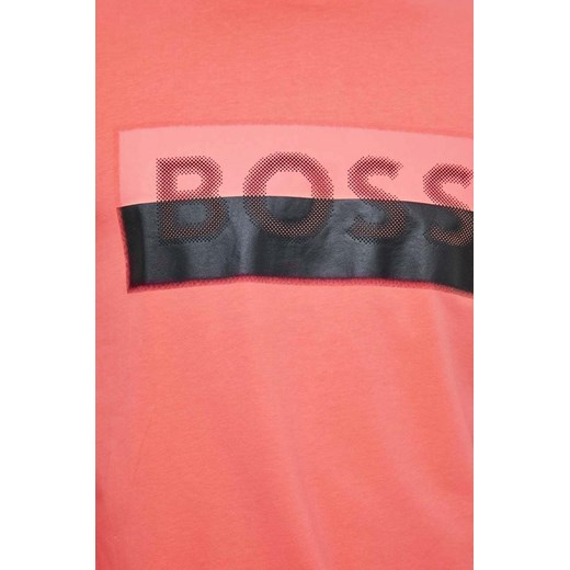 Boss Green t-shirt męski kolor różowy z nadrukiem XXL ANSWEAR.com