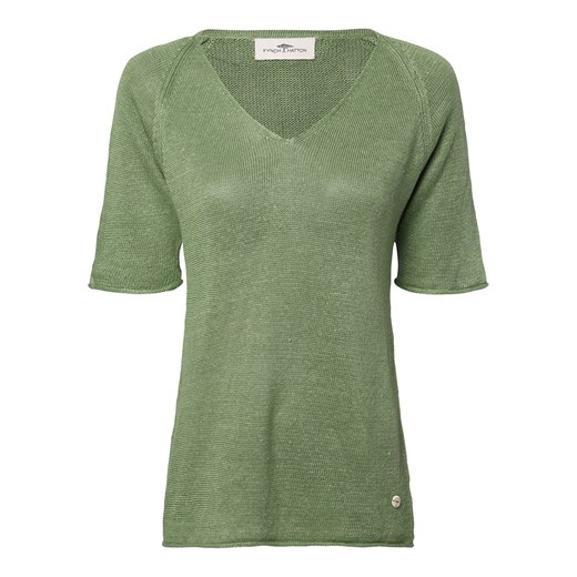 Fynch-Hatton Damski sweter lniany Kobiety len zielony jednolity Fynch-hatton XL vangraaf