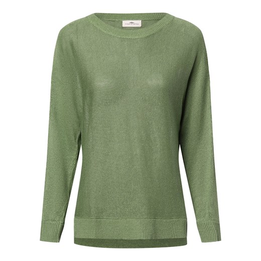 Fynch-Hatton Damski sweter lniany Kobiety len zielony jednolity ze sklepu vangraaf w kategorii Swetry damskie - zdjęcie 170896424