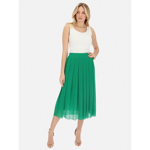 Zielona elegancka spódnica z zakładkami midi L'AF Taliana 36 Eye For Fashion