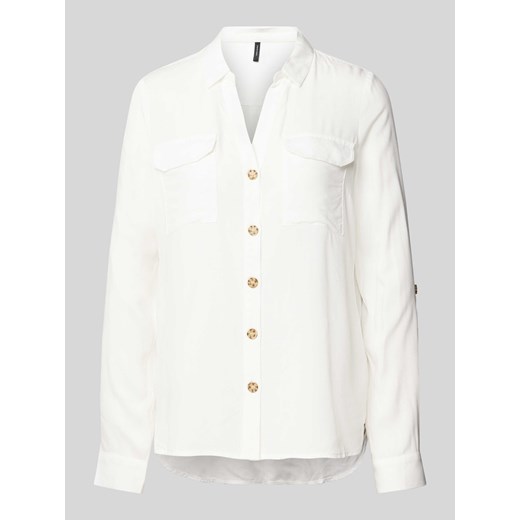Bluzka koszulowa z nakładanymi kieszeniami z patką na piersi model ‘BUMPY’ ze sklepu Peek&Cloppenburg  w kategorii Koszule damskie - zdjęcie 170897870