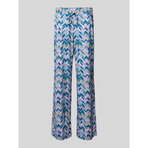 Spodnie materiałowe z szeroką nogawką i graficznym wzorem model ‘STYLE.MAINES’ ze sklepu Peek&Cloppenburg  w kategorii Spodnie damskie - zdjęcie 170898040