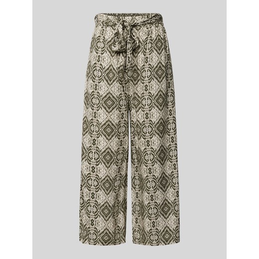 Spodnie materiałowe z szerokimi nogawkami i nadrukiem na całej powierzchni ze sklepu Peek&Cloppenburg  w kategorii Spodnie damskie - zdjęcie 170898051