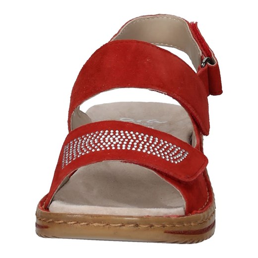 Sandały damskie Ara Shoes czerwone casual na lato z klamrą