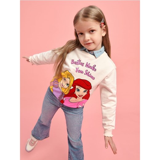 Sinsay - Bluza Księżniczki Disneya - kremowy ze sklepu Sinsay w kategorii Bluzy dziewczęce - zdjęcie 170904442