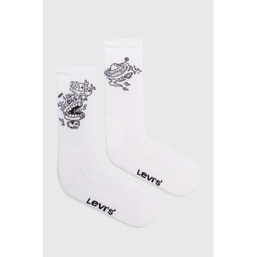 Levi&apos;s skarpetki 2-pack kolor biały ze sklepu ANSWEAR.com w kategorii Skarpetki damskie - zdjęcie 170905171