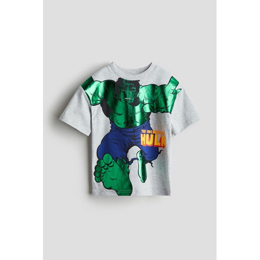 H & M - T-shirt z nadrukiem - Szary ze sklepu H&M w kategorii T-shirty chłopięce - zdjęcie 170905563