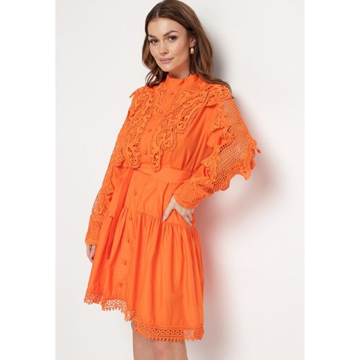 Pomarańczowa Sukienka Evenope ze sklepu Born2be Odzież w kategorii Sukienki - zdjęcie 170908344