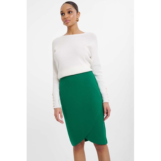 Elegancka spódnica damska asymetryczna- zielona ze sklepu 5.10.15 w kategorii Spódnice - zdjęcie 170910951