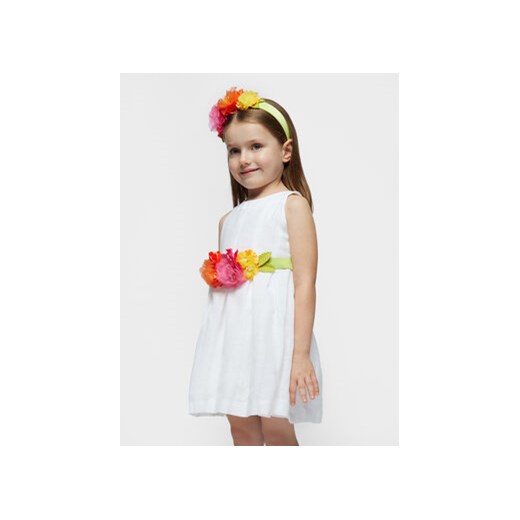 Mayoral Sukienka elegancka 3959 Biały Regular Fit ze sklepu MODIVO w kategorii Sukienki dziewczęce - zdjęcie 170911281