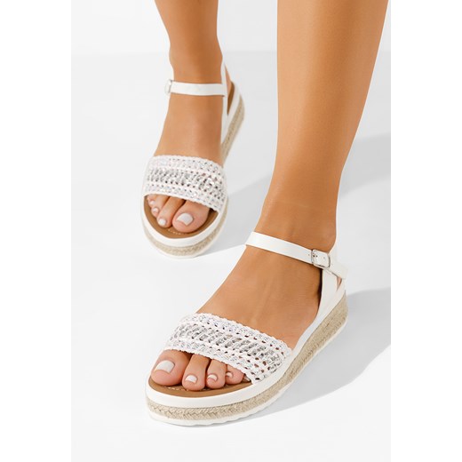Białe sandały damskie Ergela ze sklepu Zapatos w kategorii Sandały damskie - zdjęcie 170912512