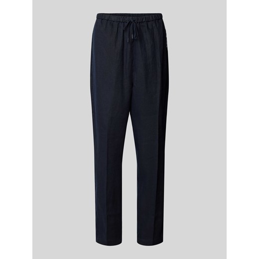 Spodnie lniane o kroju tapered fit w kant model ‘CASUAL LINEN’ ze sklepu Peek&Cloppenburg  w kategorii Spodnie damskie - zdjęcie 170913393